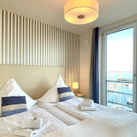 公寓 25, Pier 25, Apartmenthaus Hafenspitze Blickrichtung Offene Seestrand